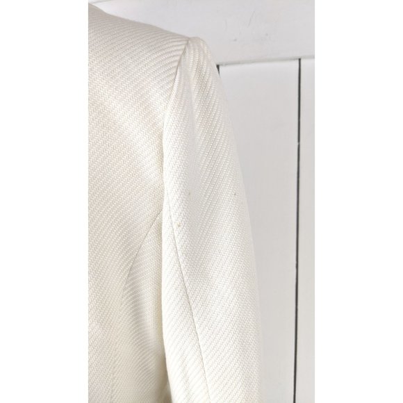 ECI New York ivory ruffle short cropped blazer jacket 10 - Picture 6 of 7